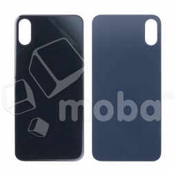 Задняя крышка для iPhone Xs (A2097/A1920) Серый (стекло, монолит, широкий вырез под камеру, логотип) - Премиум