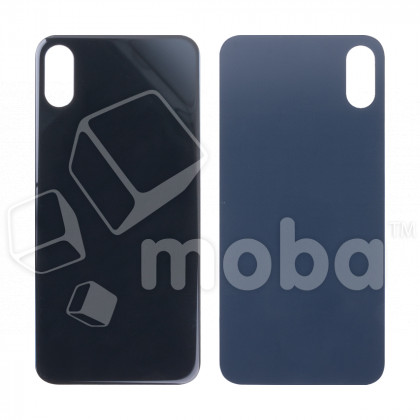 Задняя крышка для iPhone Xs (A2097/A1920) Серый (стекло, монолит, широкий вырез под камеру, логотип) - Премиум