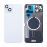 Задняя крышка для iPhone 15 Plus (A3094) в сборе со стеклом камеры Голубой (стекло, монолит, MagSafe, логотип) - Премиум