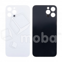 Задняя крышка для iPhone 12 Pro Max (A2411) Белый (стекло, узкий вырез под камеру, логотип) - Премиум