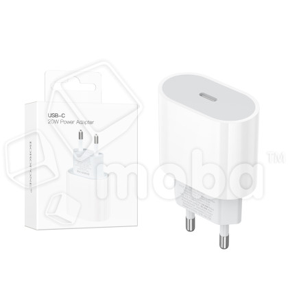 Сетевое зарядное устройство Type-C Borofone BA100A (20W, PD) Белый