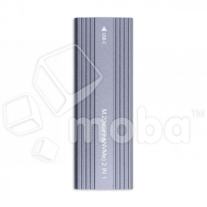 Внешний корпус для жесткого диска M.2 NGFF/NVME (Type-C, USB C/3.1 алюминий) Серый