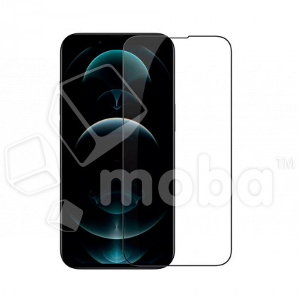 Защитное стекло "Стандарт" для iPhone 13/13 Pro/14/16e Черный (Полное покрытие)