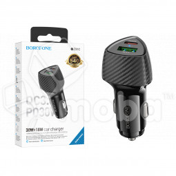 Автомобильное зарядное устройство USB/Type-C Borofone BZ31C (30W, QC3.0, PD, 1Type-C, 1USB) Черный