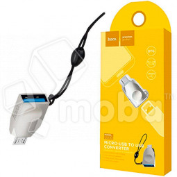 Адаптер MicroUSB - OTG Hoco UA10 Серебро