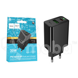 Сетевое зарядное устройство USB/Type-C Hoco CS95A (30W, QC3.0, PD, 2 порта) Черный