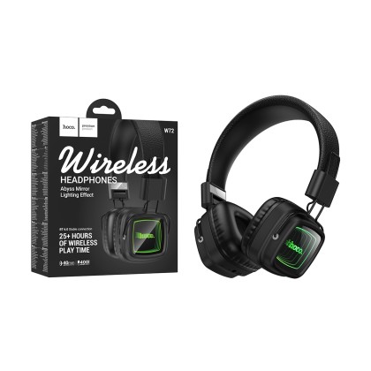 Беспроводные наушники Bluetooth Hoco W72 (накладные, с зеркальным покрытием) Черный