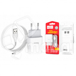 Сетевое зарядное устройство USB Hoco C72A (10.5W, кабель MicroUSB) Белый