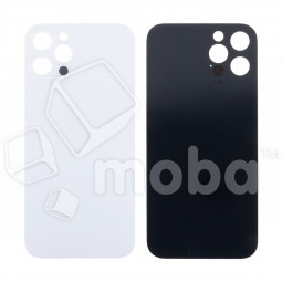 Задняя крышка для iPhone 12 Pro (A2407) Белый (стекло, узкий вырез под камеру, логотип) - Премиум