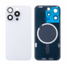 Задняя крышка для iPhone 15 Pro (A3102) в сборе со стеклом камеры Белый (стекло, монолит, MagSafe, логотип) - Премиум