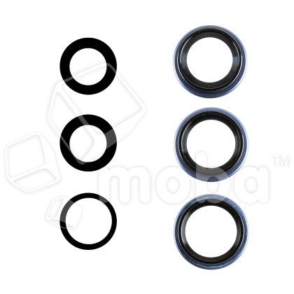 Стекло камеры для iPhone 17 Pro/17 Pro Max (комплект 3 шт.) Синий