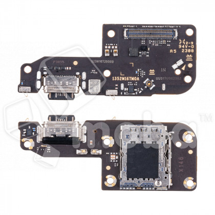Шлейф для Xiaomi Poco F5 (23049PCD8G) плата системный разъем/разъем SIM/микрофон - Премиум