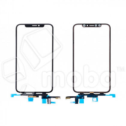 Стекло для переклейки iPhone X в сборе с тачскрином и OCA пленкой Черный - OR (Mitsubishi)
