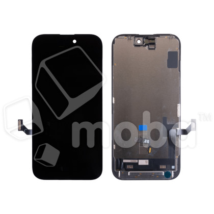 Дисплей для iPhone 15 (A3090) в сборе с тачскрином Черный - (Hard OLED) Стандарт (площадка под IC)