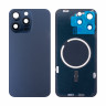 Задняя крышка для iPhone 15 Pro Max (A3106) в сборе со стеклом камеры Синий (стекло, монолит, MagSafe, логотип) - Премиум