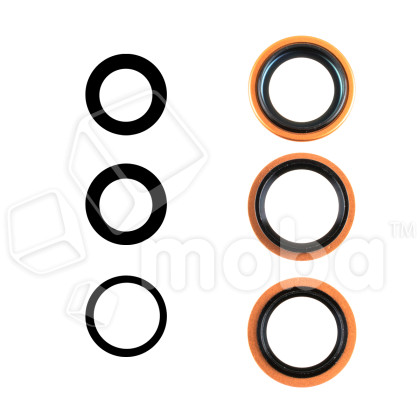 Стекло камеры для iPhone 17 Pro/17 Pro Max (комплект 3 шт.) Оранжевый