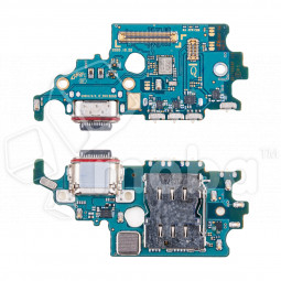 Шлейф для Samsung Galaxy S21 (G9910/Asia/America version) плата системный разъем/разъем SIM/микрофон - Премиум