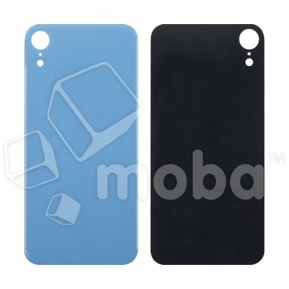 Задняя крышка для iPhone Xr (A2105) Голубой (стекло, широкий вырез под камеру, логотип)