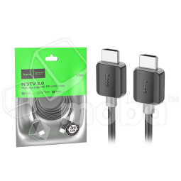 Кабель HDMI - HDMI Hoco US08 (ver 2.0, оплетка нейлон, 3 м) Черный