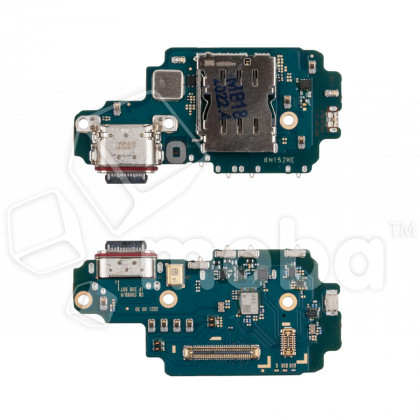 Шлейф для Samsung Galaxy S22 Ultra (S908B/EU version) плата системный разъем/разъем SIM/микрофон - Премиум
