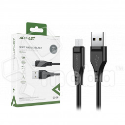 Кабель USB - MicroUSB Acefast C3-09 (2.4А, 1.2 м) Черный