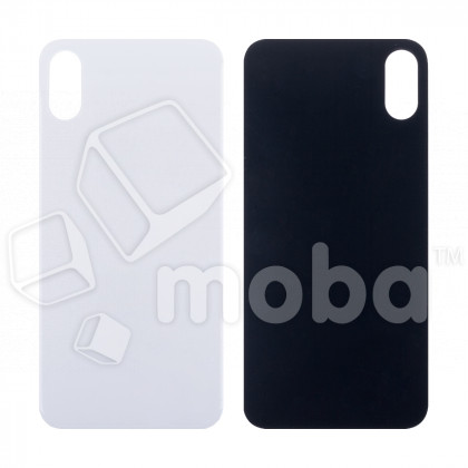 Задняя крышка для iPhone Xs (A2097/A1920) Белый (стекло, широкий вырез под камеру, логотип)