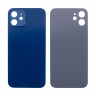 Задняя крышка для iPhone 12 (A2403) Синий (стекло, узкий вырез под камеру, логотип) - Премиум