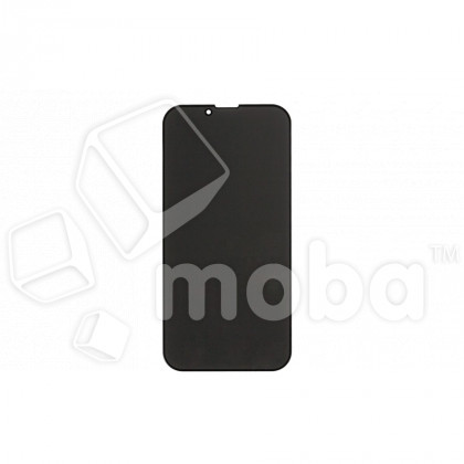 Защитное стекло "Антишпион" для iPhone 13 mini Черный (Закалённое, полное покрытие)