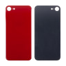 Задняя крышка для iPhone 8 Красный (стекло, монолит, широкий вырез под камеру, логотип) - Премиум