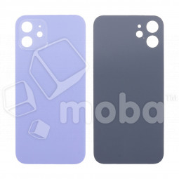 Задняя крышка для iPhone 12 (A2403) Фиолетовый (стекло, узкий вырез под камеру, логотип) - Премиум