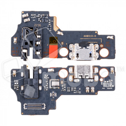 Шлейф для Realme C30/Narzo 50i Prime (RMX3581/RMX3506) плата на системный разъем/разъем гарнитуры/микрофон - Премиум