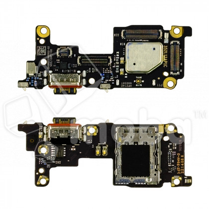 Шлейф для Xiaomi 12T/12T Pro (22071212AG/MZB0CE5RU) плата системный разъем/разъем SIM/микрофон - Премиум