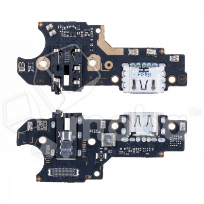 Шлейф для Realme C21Y/C25Y (RMX3263/RMX3269) плата на системный разъем/разъем гарнитуры/микрофон - Премиум