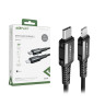 Кабель Type-C - Lightning Acefast C1-01 (3A, 30W, PD, MFI, оплетка нейлон, 1.2 м) Черный