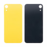 Задняя крышка для iPhone Xr (A2105) Желтый (стекло, монолит, широкий вырез под камеру, логотип) - Премиум