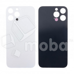Задняя крышка для iPhone 13 Pro Max (A2645) Белый (стекло, узкий вырез под камеру, логотип) - Премиум