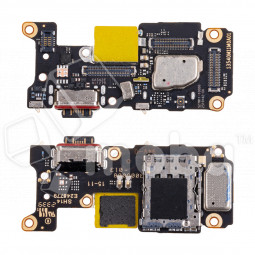 Шлейф для Xiaomi Poco F5 Pro (23013PC75G) плата системный разъем/разъем SIM/микрофон - Премиум