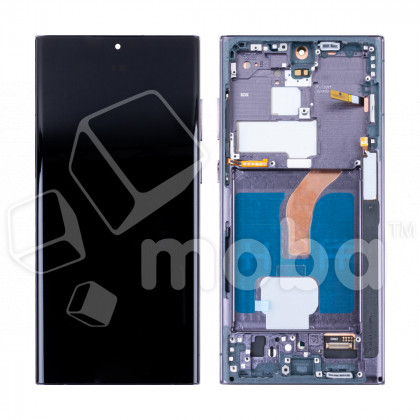 Дисплей для Samsung Galaxy S22 Ultra (S908B/S9080) модуль с рамкой Черный - (OLED)
