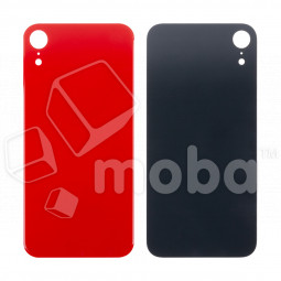 Задняя крышка для iPhone Xr (A2105) Красный (стекло, монолит, широкий вырез под камеру, логотип) - Премиум