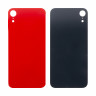 Задняя крышка для iPhone Xr (A2105) Красный (стекло, монолит, широкий вырез под камеру, логотип) - Премиум