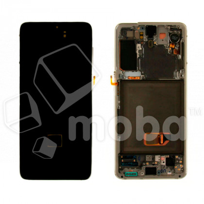 Дисплей для Samsung Galaxy S21 (G991B) модуль с рамкой Белый - OR (SP)