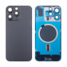 Задняя крышка для iPhone 16 Pro Max (A3296) в сборе со стеклом камеры Черный (стекло, монолит, MagSafe, логотип) - Премиум