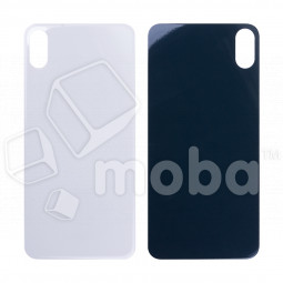 Задняя крышка для iPhone Xs Max (A1921/A2101) Белый (стекло, монолит, широкий вырез под камеру, логотип) - Премиум