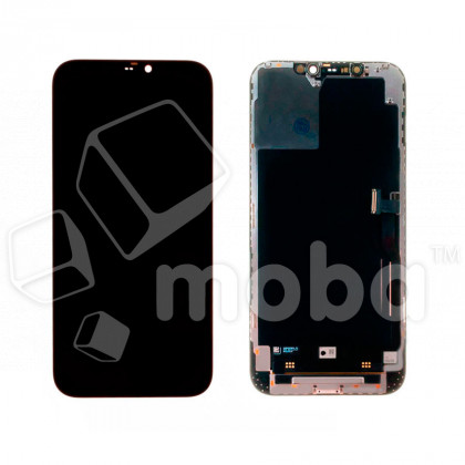 Дисплей для iPhone 12 Pro Max (A2411) в сборе с тачскрином Черный (Soft OLED, Full HD) (площадка под IC)