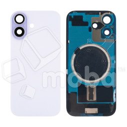 Задняя крышка для iPhone 17 (A3520) в сборе со стеклом камеры Фиолетовый (стекло, монолит, MagSafe, логотип) - Премиум