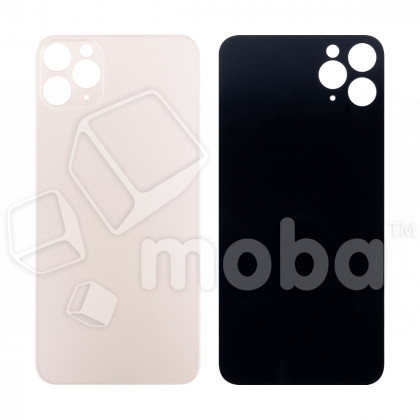 Задняя крышка для iPhone 11 Pro (A2215) Золото (стекло, монолит, широкий вырез под камеру, логотип) - Премиум