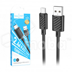 Кабель USB - MicroUSB Hoco X88 (2.4A) Черный