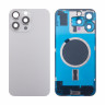 Задняя крышка для iPhone 16 Pro Max (A3296) в сборе со стеклом камеры Серый (стекло, монолит, MagSafe, логотип) - Премиум