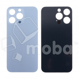 Задняя крышка для iPhone 13 Pro (A2640) Голубой (стекло, узкий вырез под камеру, логотип) - Премиум