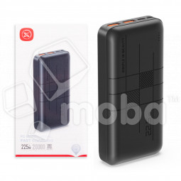 Внешний Аккумулятор (Power Bank) XO RP188 20000 mAh (22.5W, QC3.0, PD, 2USB, MicroUSB, Type-C, LED индикатор) Черный